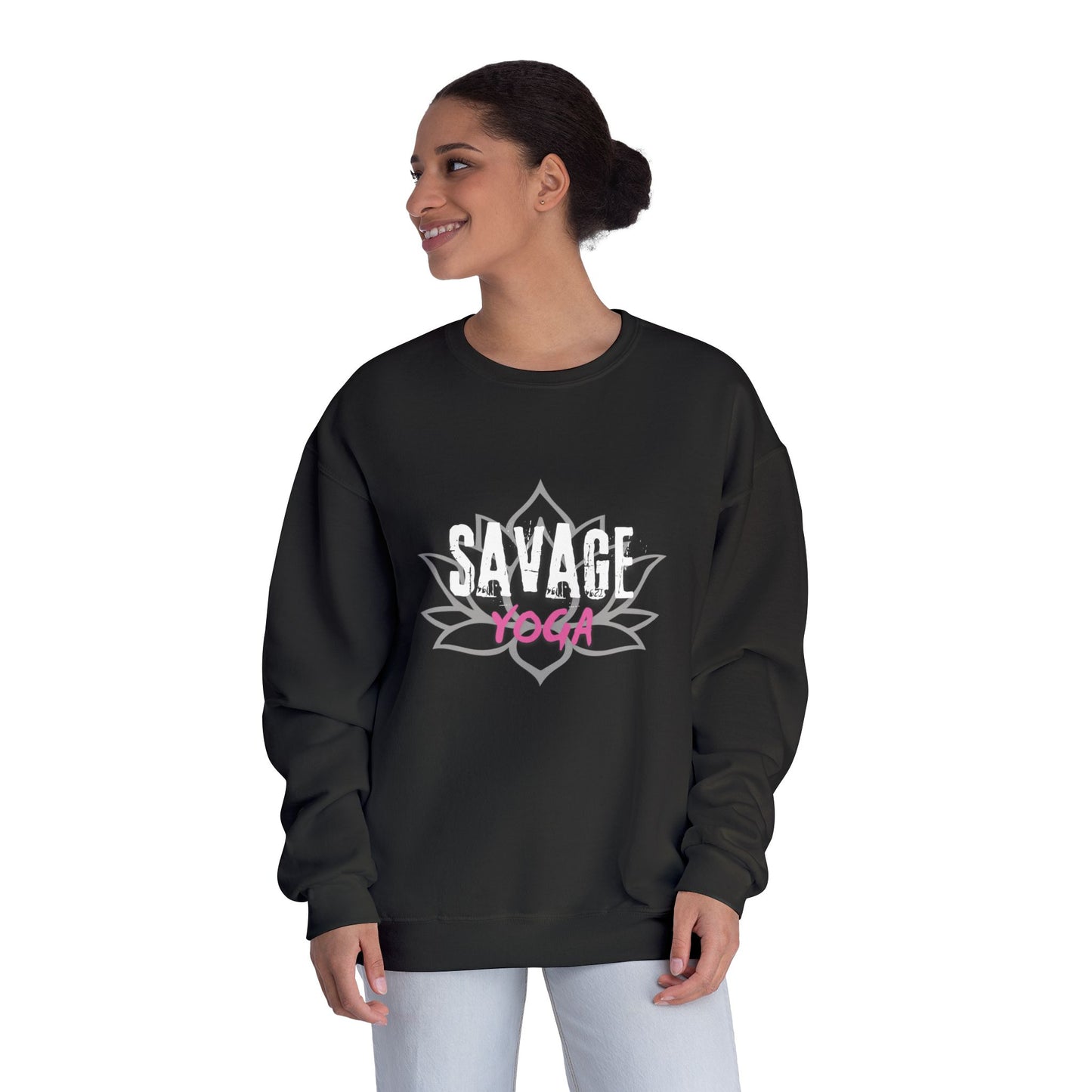 Savage Yoga Rose Crewneck — Dark, Soft &amp; Fiercely Comfortable