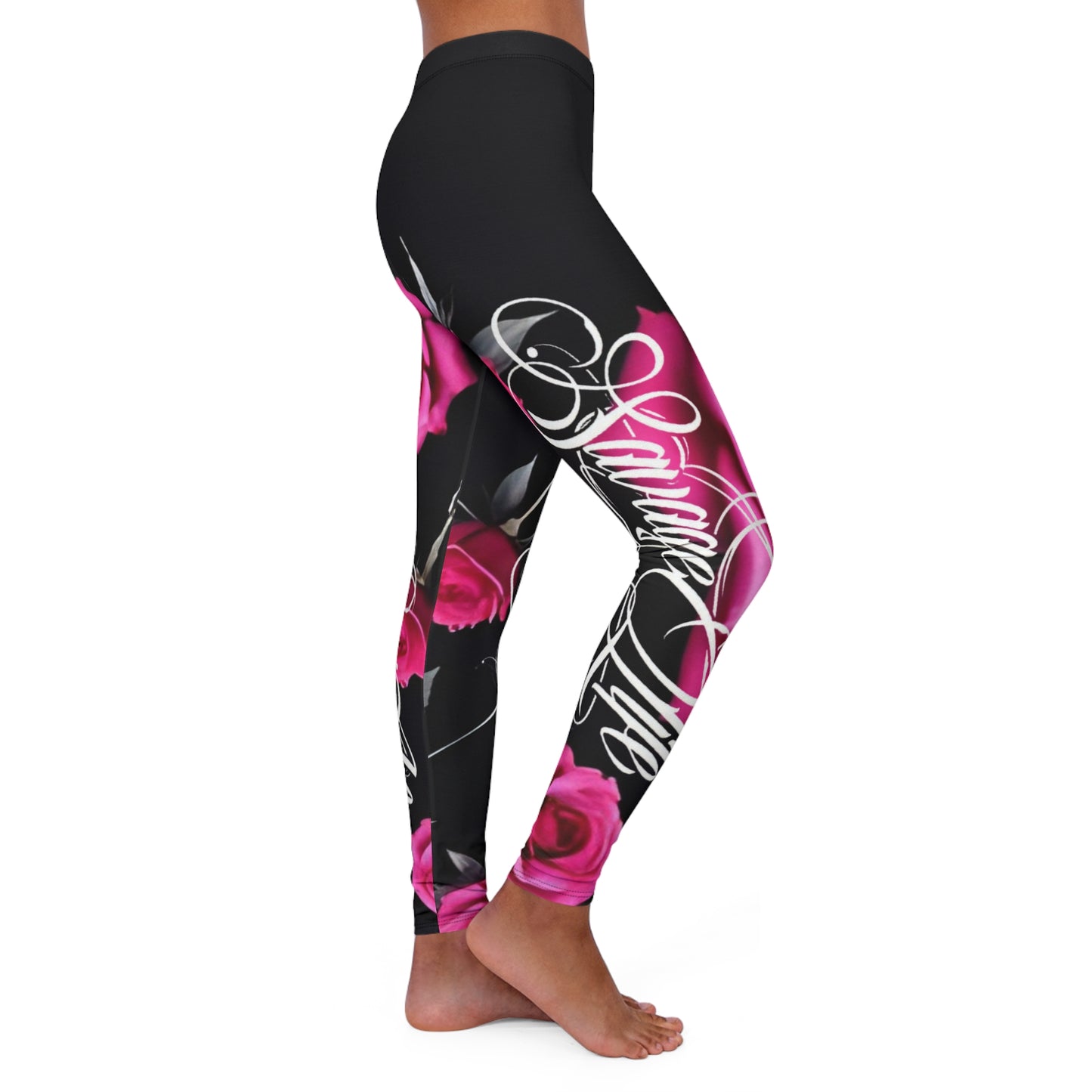 Savage Yoga – Midnight Rose Performance Leggings