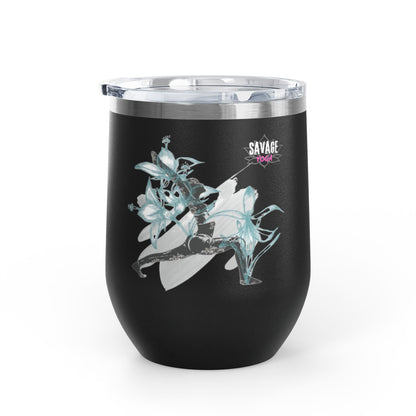 Sip With Attitude  — Savage Yoga 12oz Stainless Steel Wine Tumbler