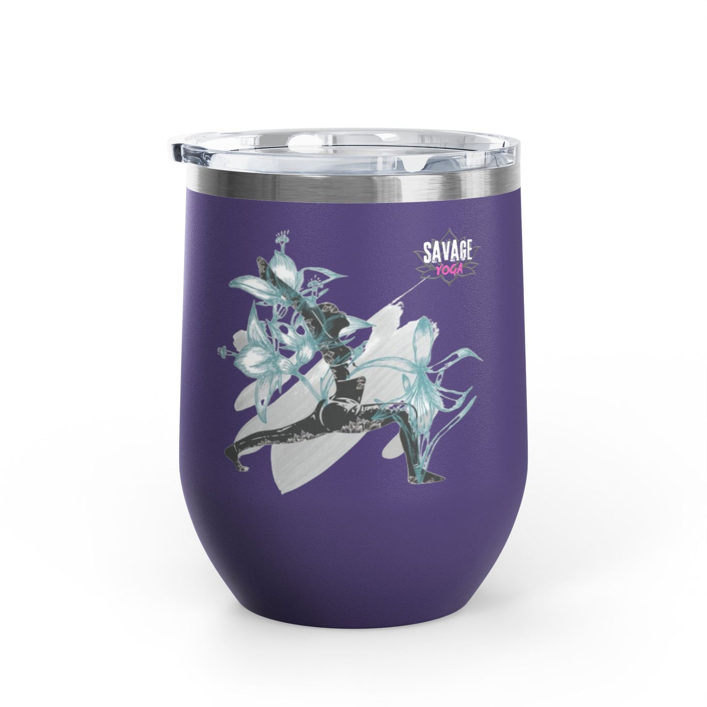 Sip With Attitude  — Savage Yoga 12oz Stainless Steel Wine Tumbler