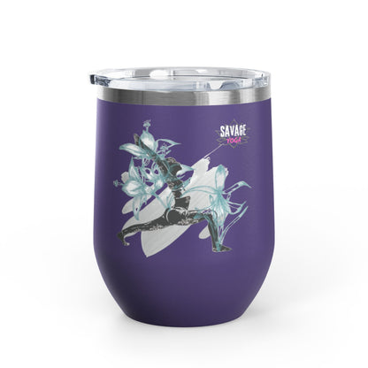 Sip With Attitude  — Savage Yoga 12oz Stainless Steel Wine Tumbler