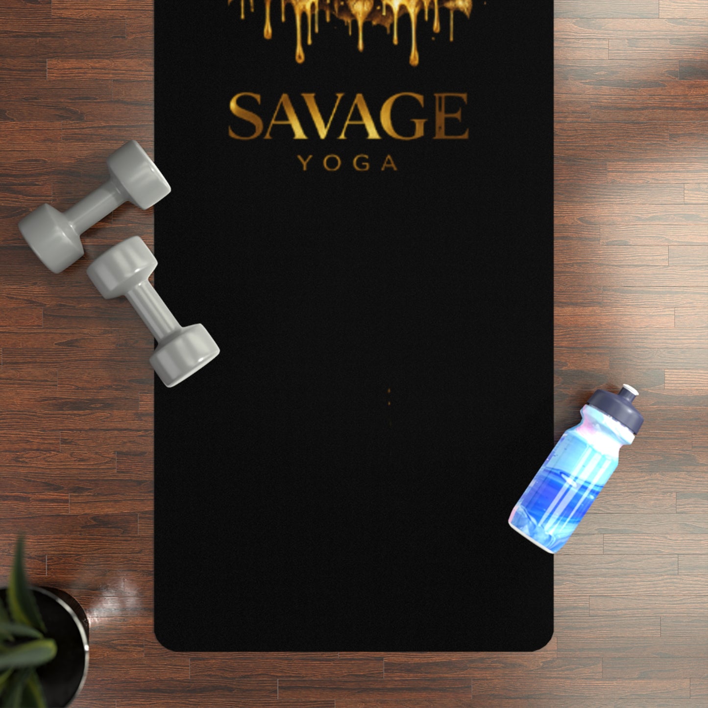 Savage Dripping Rose Emblem Yoga Mat
