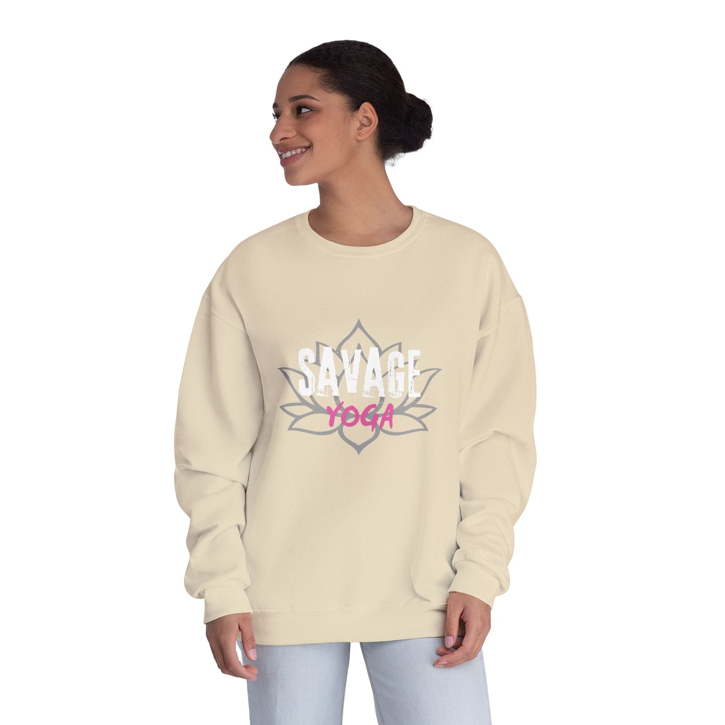 Savage Yoga Rose Crewneck — Dark, Soft &amp; Fiercely Comfortable