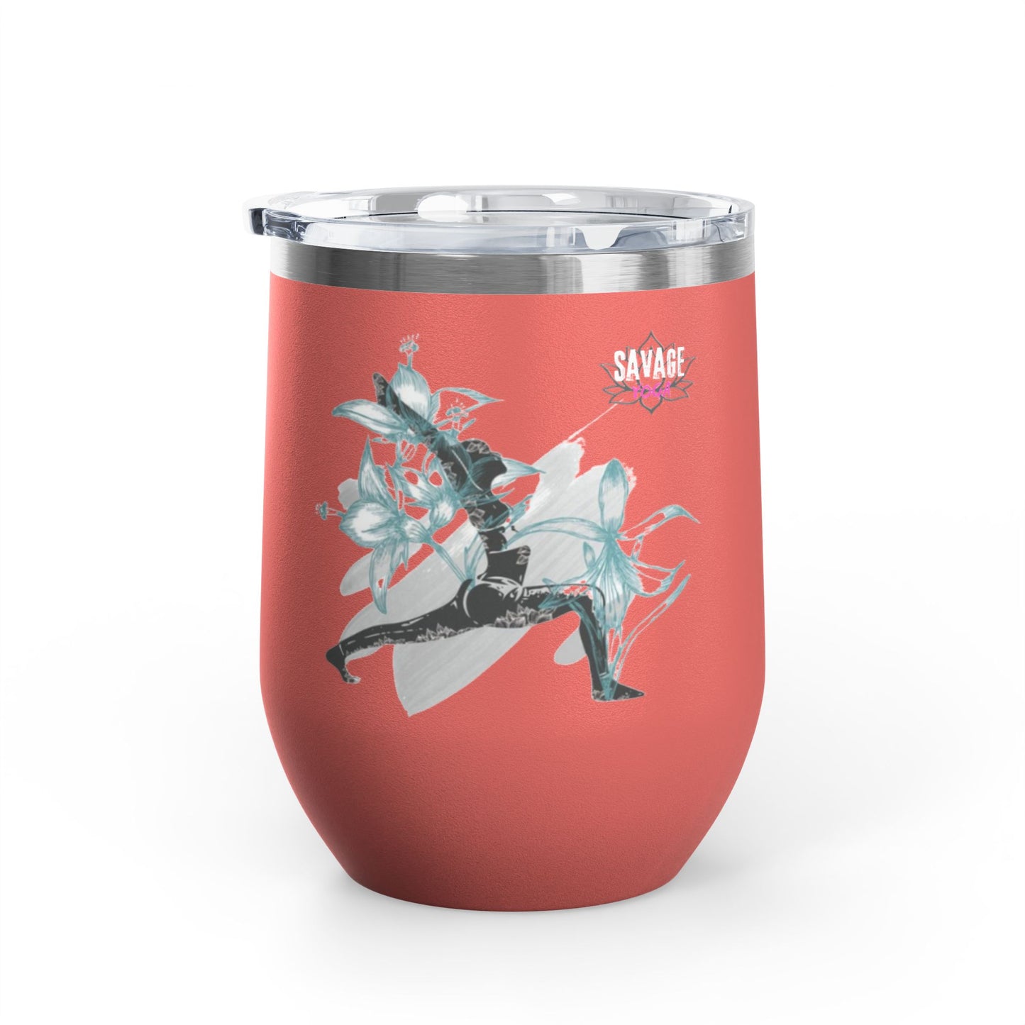 Sip With Attitude  — Savage Yoga 12oz Stainless Steel Wine Tumbler