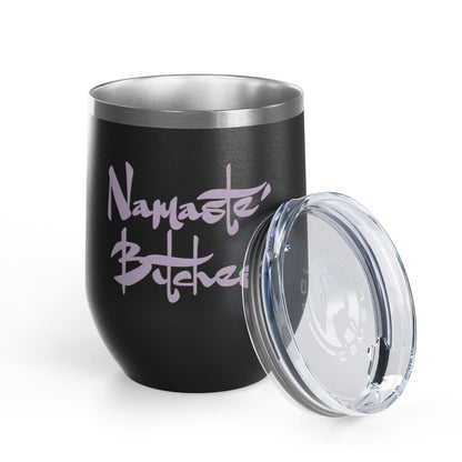 Sip With Attitude  — Savage Yoga 12oz Stainless Steel Wine Tumbler