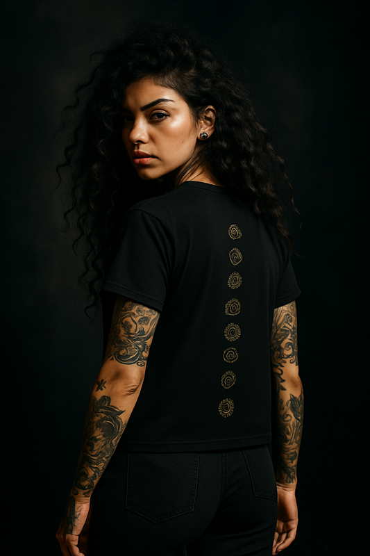 Savage Yoga – Women’s Symbolic Spine Tee