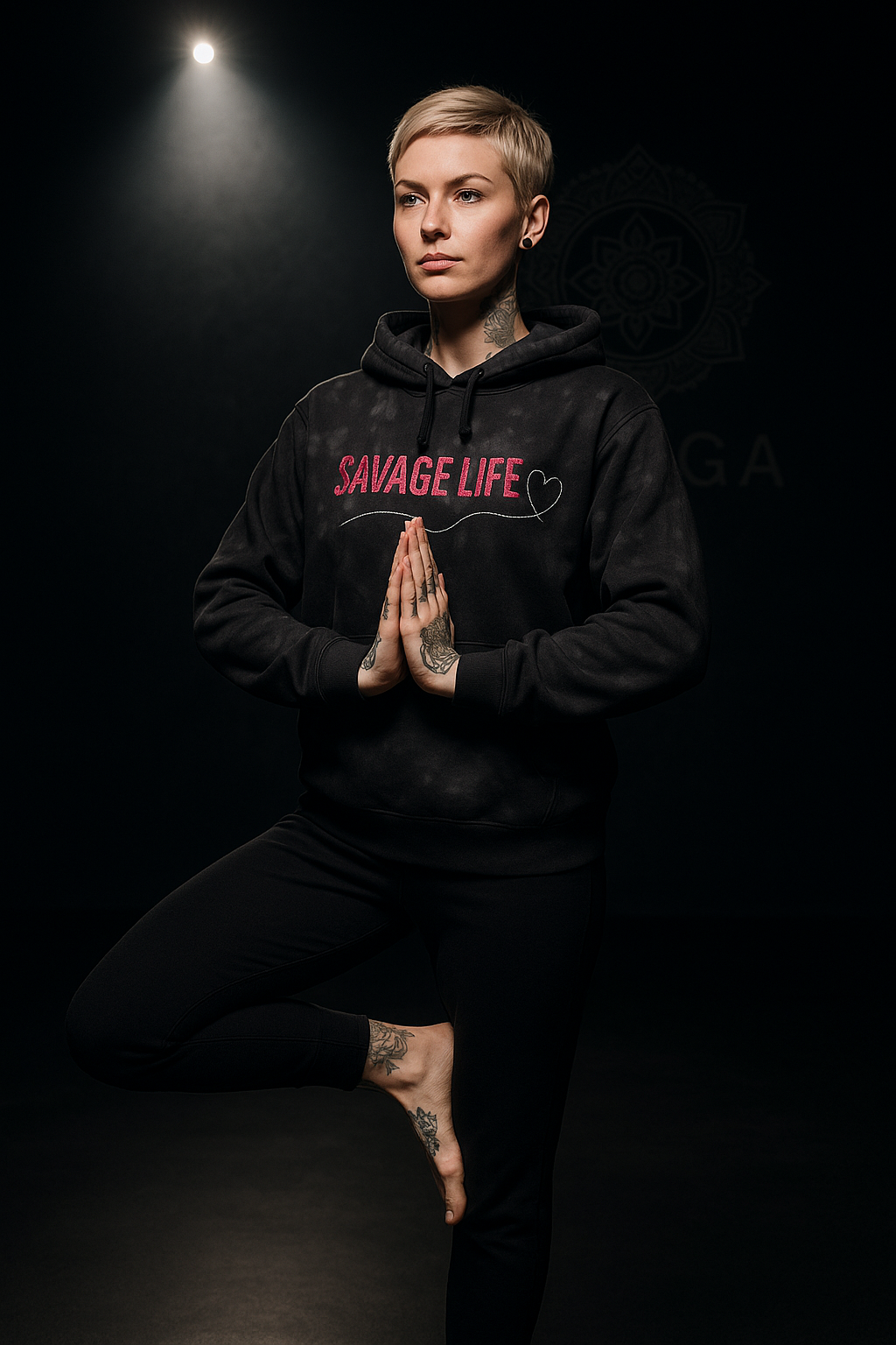 Savage Yoga – “Savage Life” Reverse Weave® Tie-Dye Hoodie