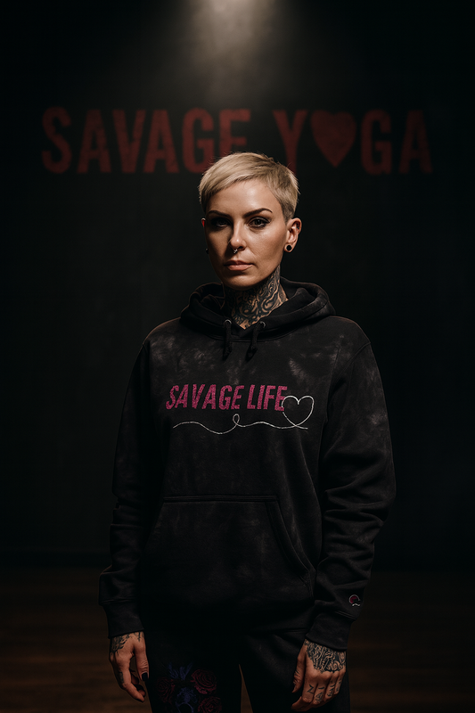 Savage Yoga – “Savage Life” Reverse Weave® Tie-Dye Hoodie