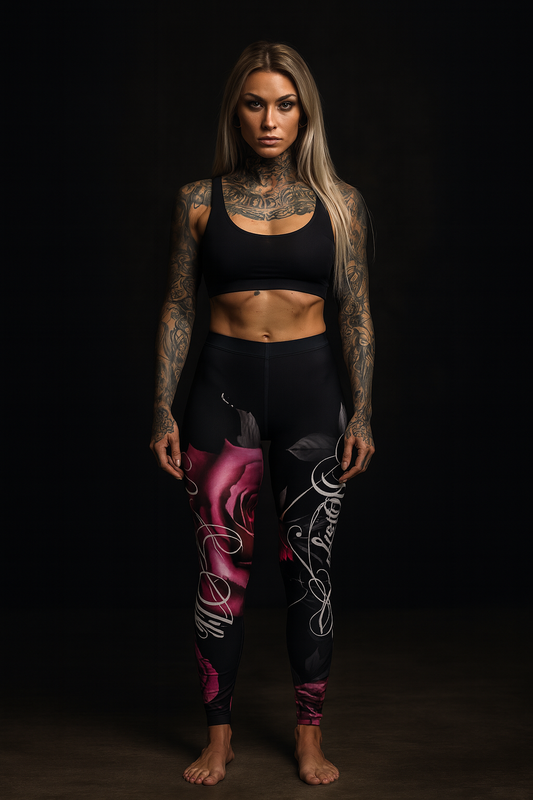 Savage Yoga – Midnight Rose Performance Leggings