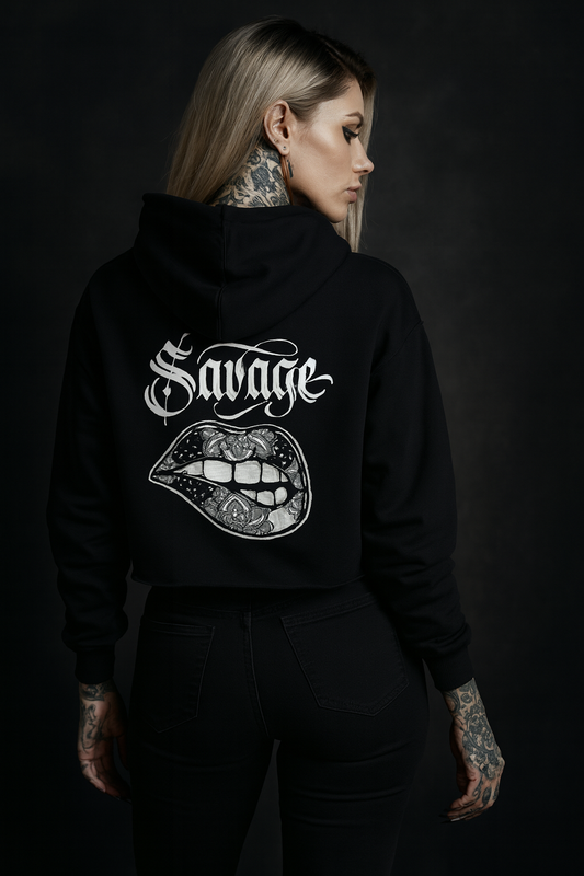 Savage Bite - Cropped Hoodie