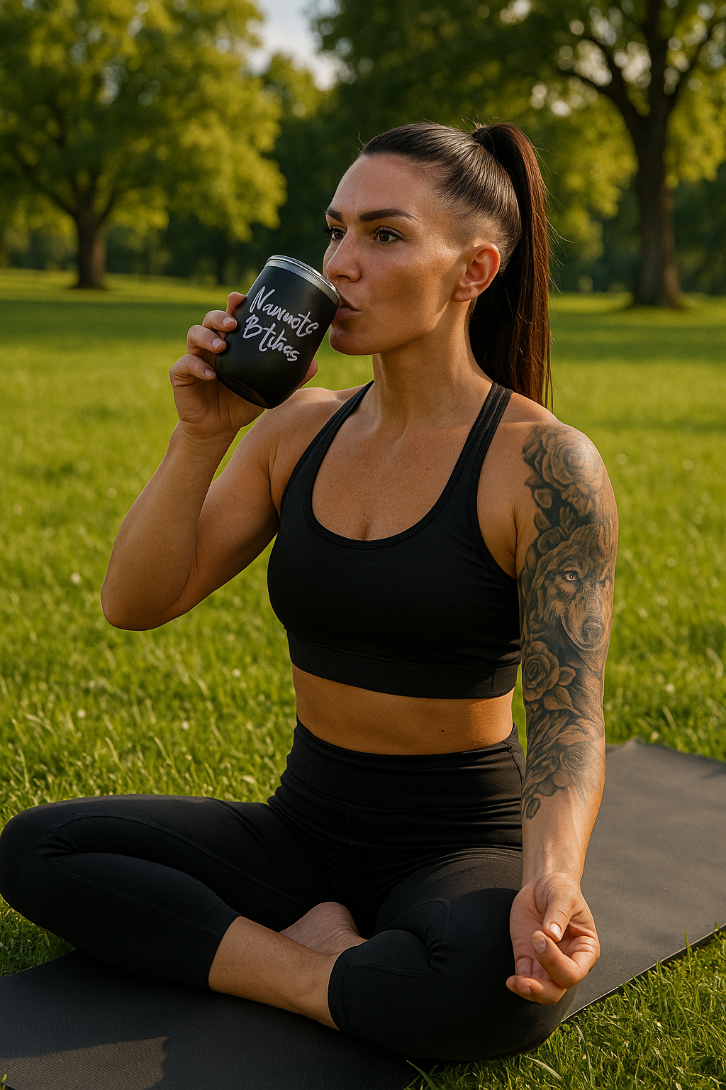 Sip With Attitude  — Savage Yoga 12oz Stainless Steel Wine Tumbler