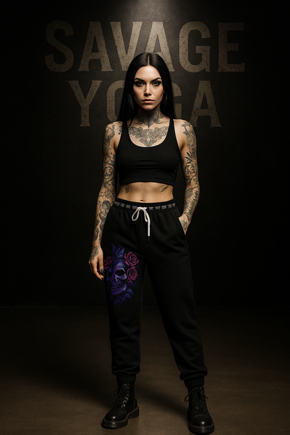 Savage Skull Rose Joggers —  Made for Comfort