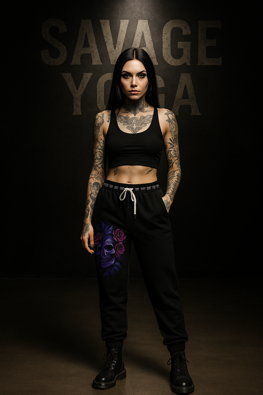 Savage Skull Rose Joggers —  Made for Comfort