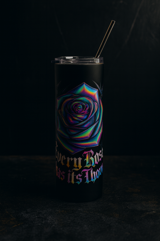 20oz Stainless Tumbler — Holographic Every Rose Has Its Thorns