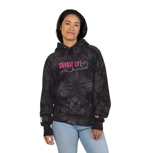 Savage Yoga – “Savage Life” Reverse Weave® Tie-Dye Hoodie