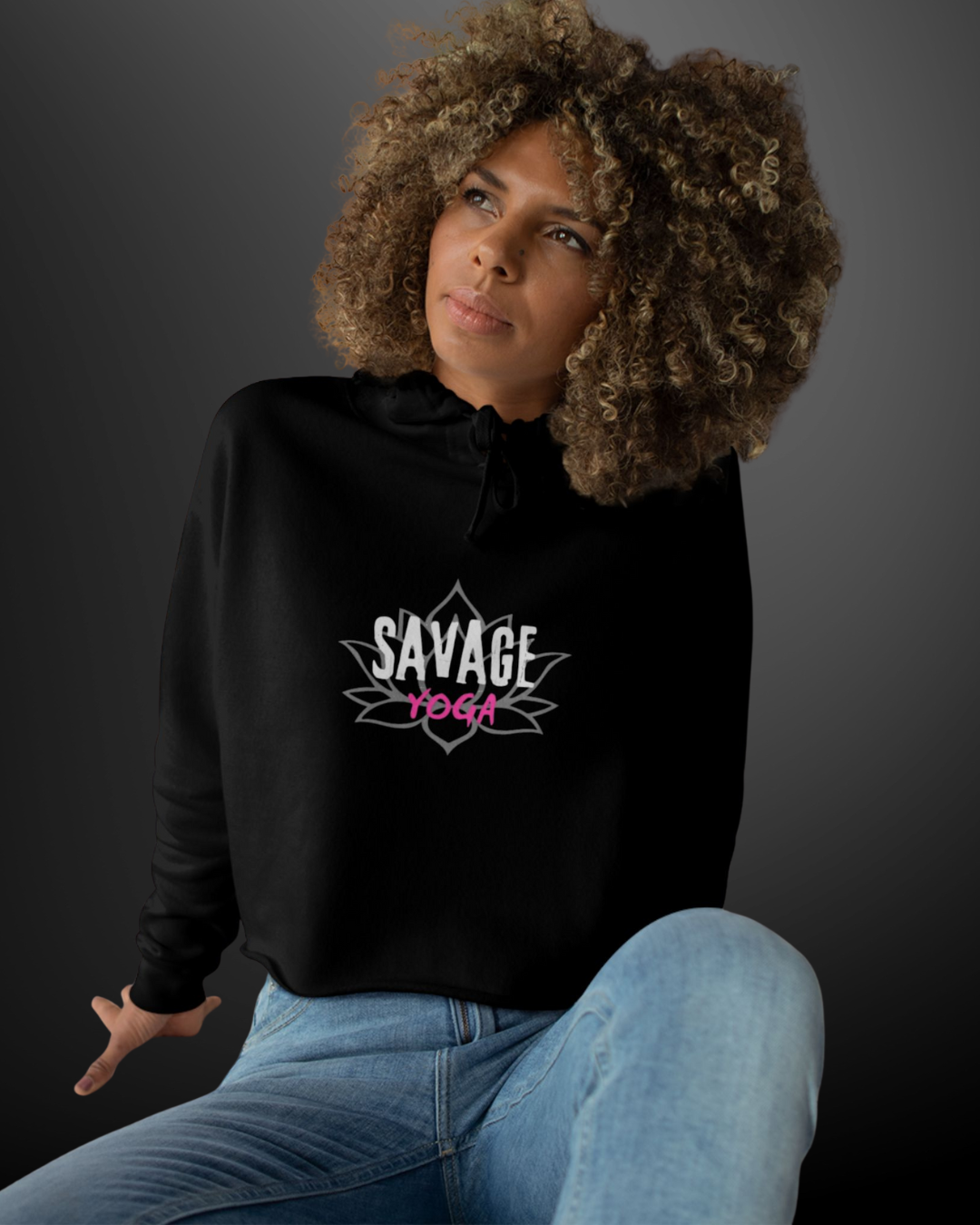 Savage Yoga “Is This Love?” Cropped Hoodie